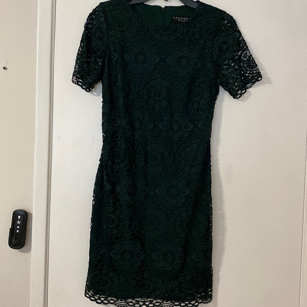lace emerald green dress